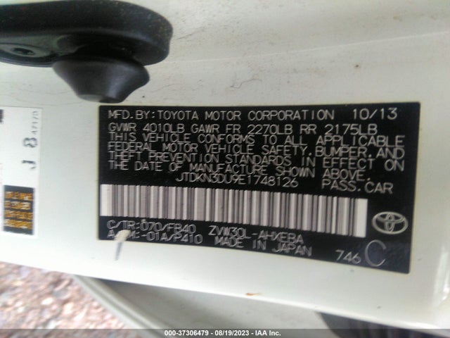 Toyota Prius Four/five/three/one/two 2014 JTDKN3DU9E1748126 Image 14