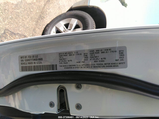 1C6RR7TT3MS518603 RAM 1500 Classic Slt