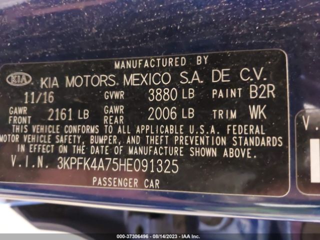 3KPFK4A75HE091325 KIA FORTE LX