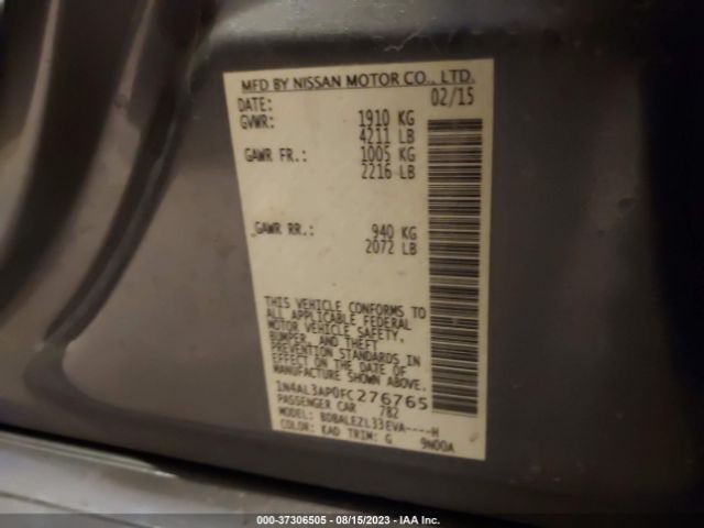 1N4AL3AP0FC276765 Nissan Altima 2.5 S