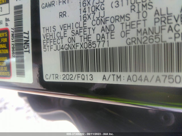 Toyota Tacoma Prerunner 2015 5TFJU4GNXFX085771 Image 15
