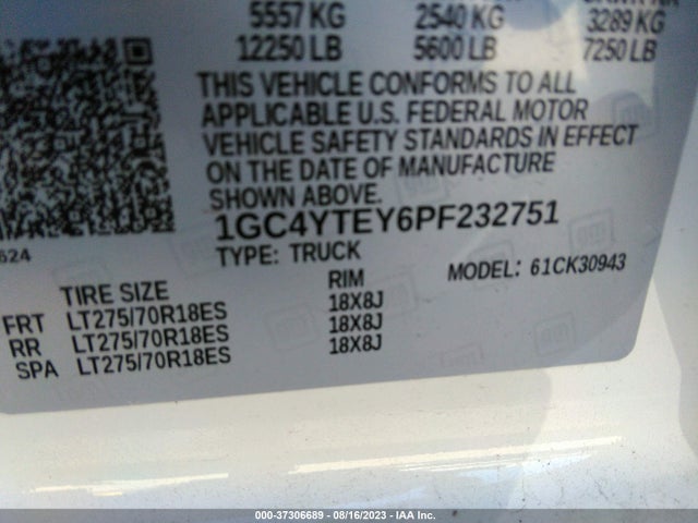 2023 Chevrolet Silverado 3500, VIN: 1GC4YTEY6PF232751