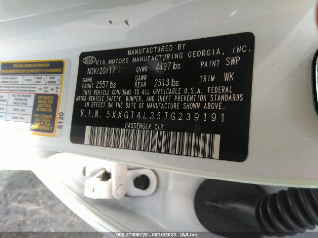 5XXGT4L35JG239191 KIA Optima Lx
