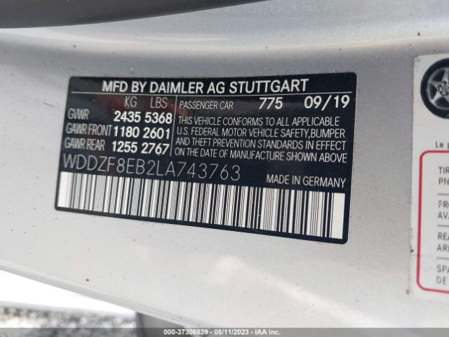 WDDZF8EB2LA743763 Mercedes-Benz E-class E 350