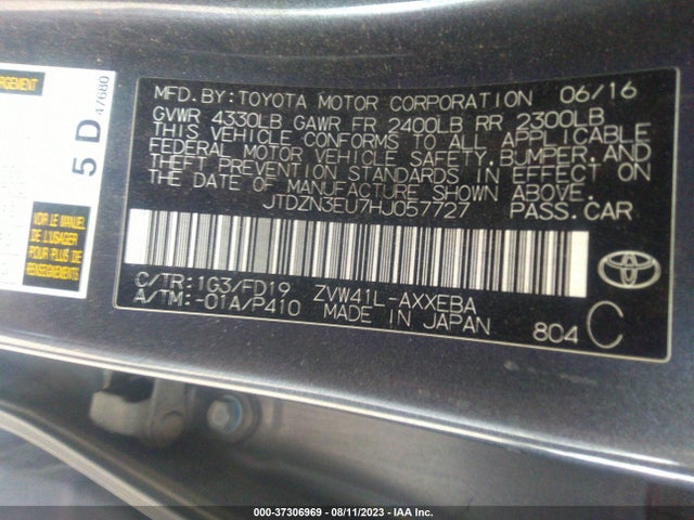 Toyota Prius V Two/five/three/four 2017 JTDZN3EU7HJ057727 Image 15