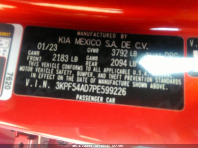 3KPF54AD7PE599226 KIA Forte Gt-line