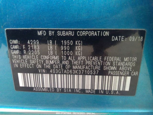 4S3GTAD63K3710537 Subaru Impreza Premium