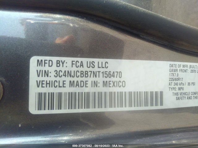 3C4NJCBB7NT156470 Jeep Compass Latitude