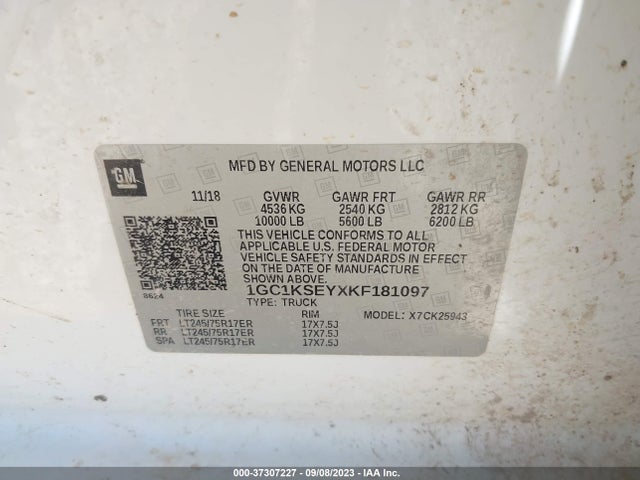 Chevrolet Silverado 2500hd Lt 2019 1GC1KSEYXKF181097 Image 9