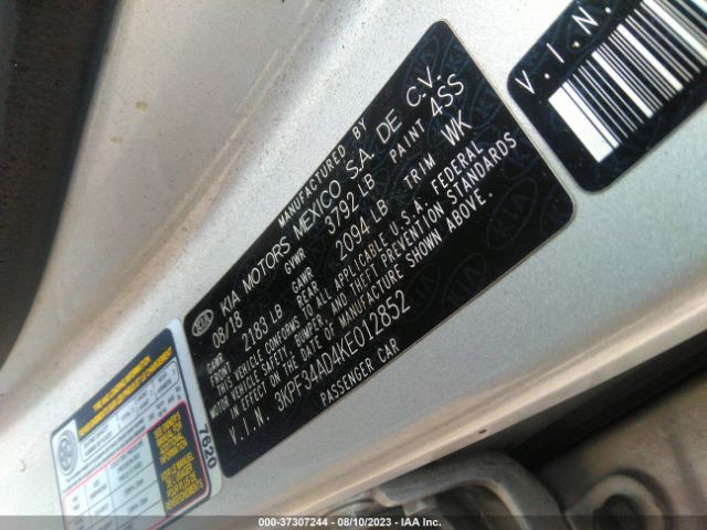 3KPF34AD4KE012852 KIA FORTE S