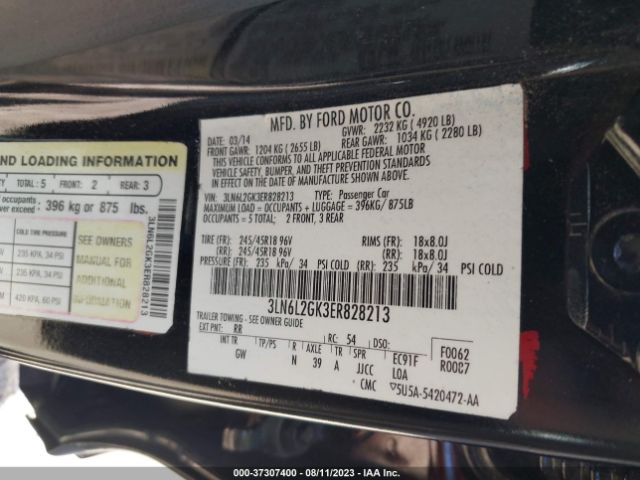 3LN6L2GK3ER828213 Lincoln MKZ