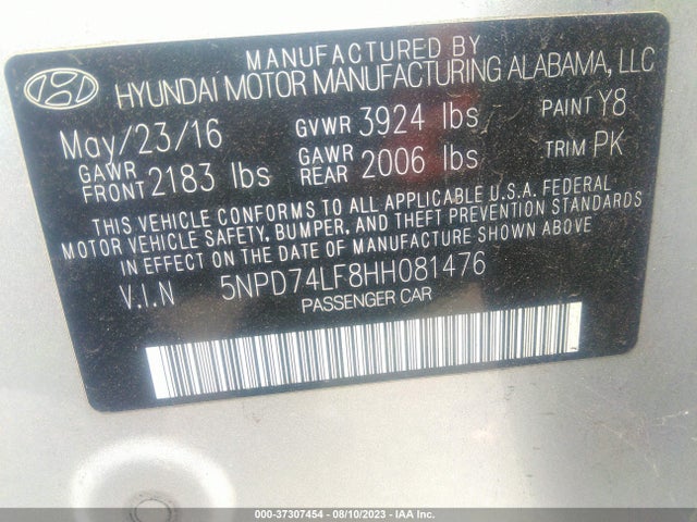 Hyundai ELANTRA SE 2017 5NPD74LF8HH081476 Image 10