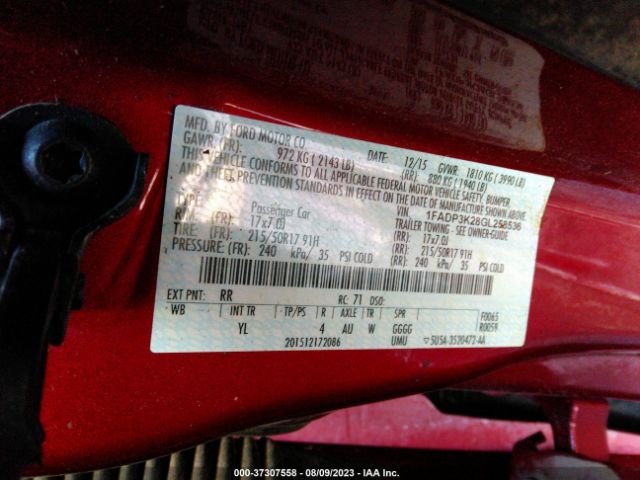 1FADP3K28GL258536 Ford FOCUS SE