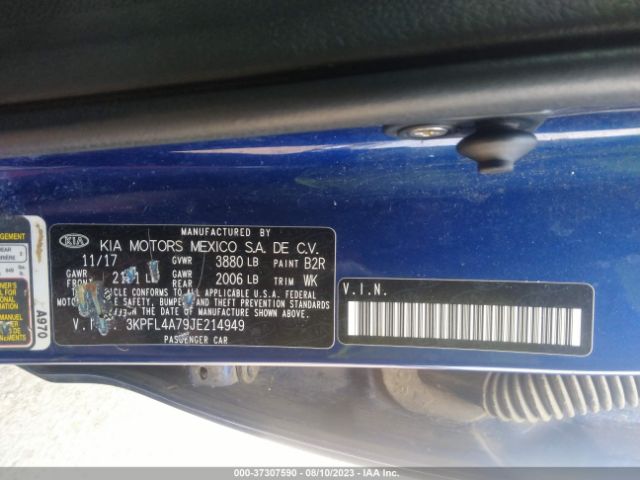 3KPFL4A79JE214949 KIA FORTE S