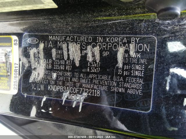 KNDPB3AC0F7722118 KIA Sportage Lx
