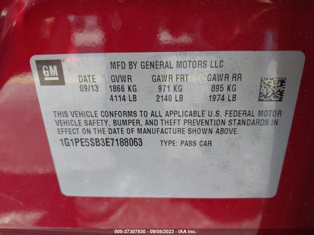 Chevrolet Cruze 2lt 2014 1G1PE5SB3E7188063 Image 9