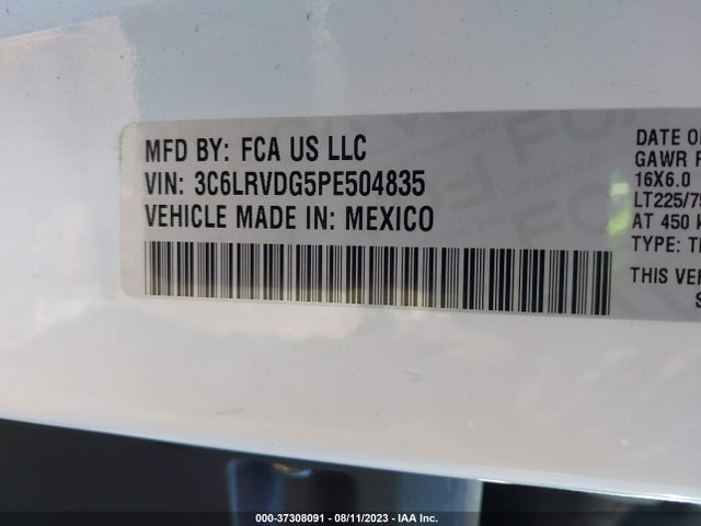 2023 RAM PROMASTER CARGO VAN 3C6LRVDG5PE504835 Photo 8