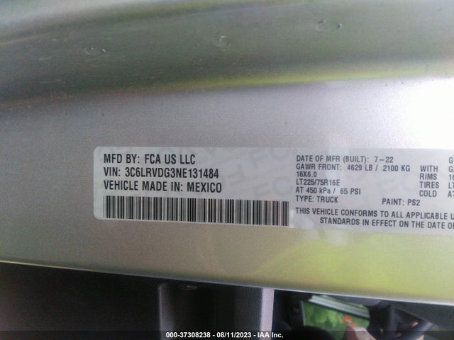 2022 Ram Promaster, VIN: 3C6LRVDG3NE131484