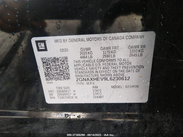Chevrolet EQUINOX LS 2020 2GNAXHEV9L6230612 Image 9