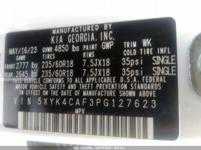 5XYK4CAF3PG127623 KIA Sportage Sx
