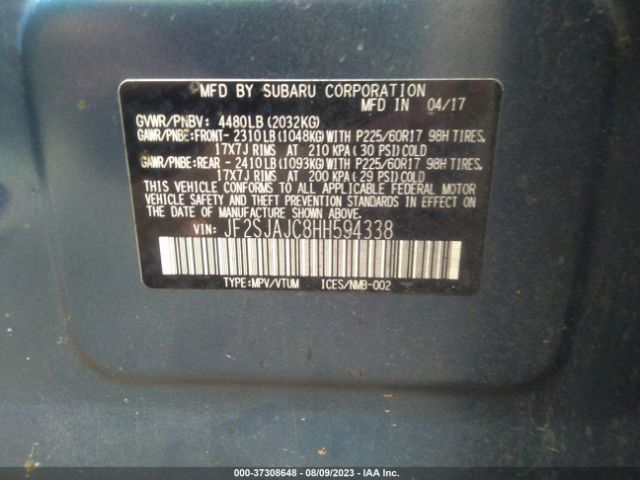 JF2SJAJC8HH594338 Subaru Forester Limited