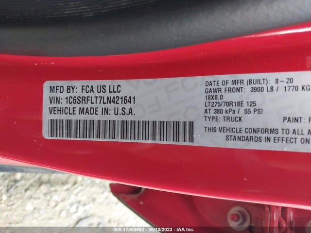 1C6SRFLT7LN421641 RAM 1500 Rebel