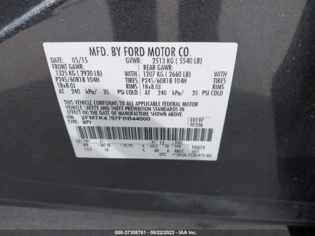 2FMTK4J97FBB44000 Ford EDGE SEL