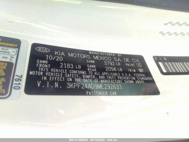 KIA Forte Lxs 2021 3KPF24AD9ME292631 Image 9