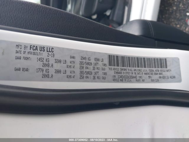 2019 DODGE DURANGO 1C4RDHDG5KC650445 Photo 8