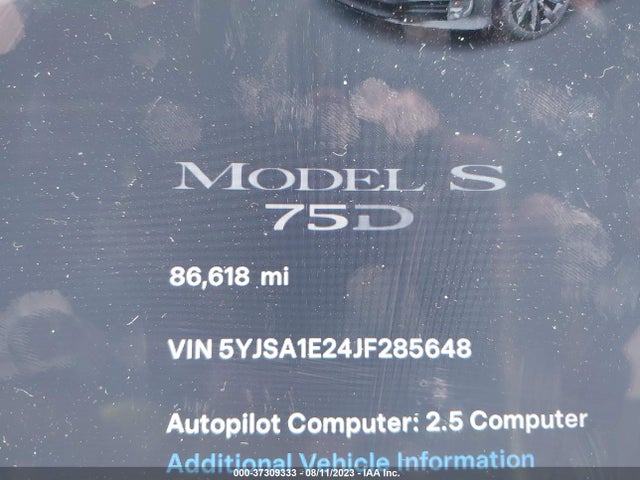 Tesla Model S 75d/100d/p100d 2018 5YJSA1E24JF285648 Image 15