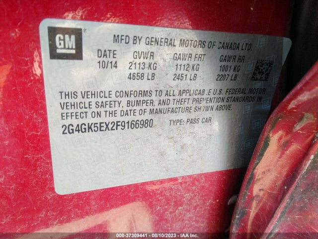 2G4GK5EX2F9166980 Buick Regal