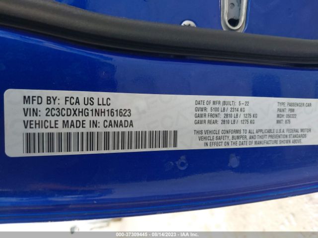 2C3CDXHG1NH161623 Dodge CHARGER GT