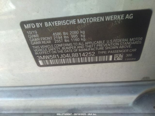 3MW5R1J04L8B14252 BMW 3 Series 330i