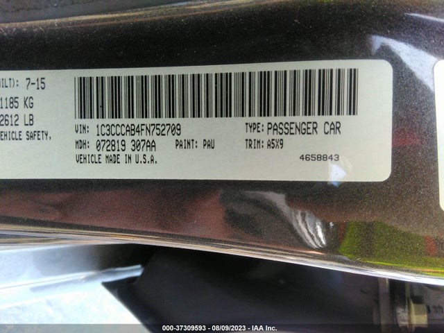 Chrysler 200 Limited 2015 1C3CCCAB4FN752709 Image 9