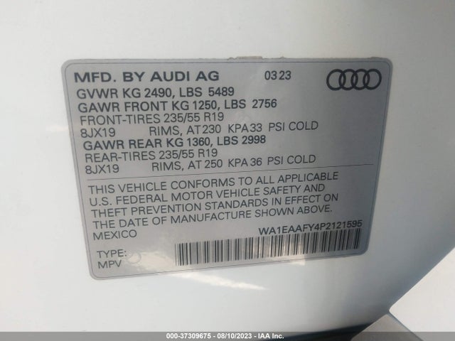 WA1EAAFY4P2121595 Audi Q5 S Line Premium Plus