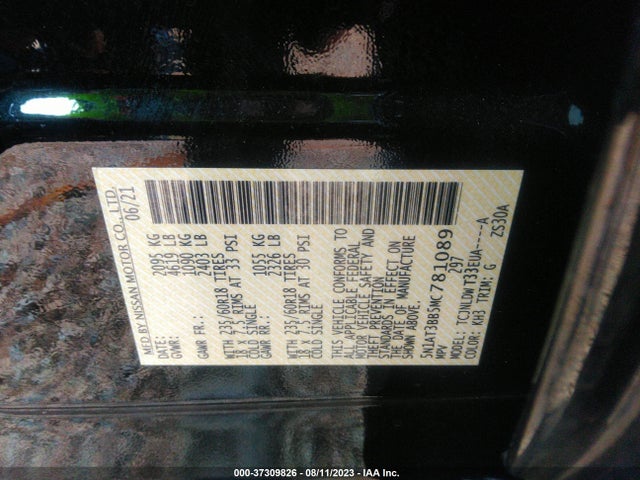 2021 NISSAN ROGUE SV VIN: 5N1AT3BB5MC781089