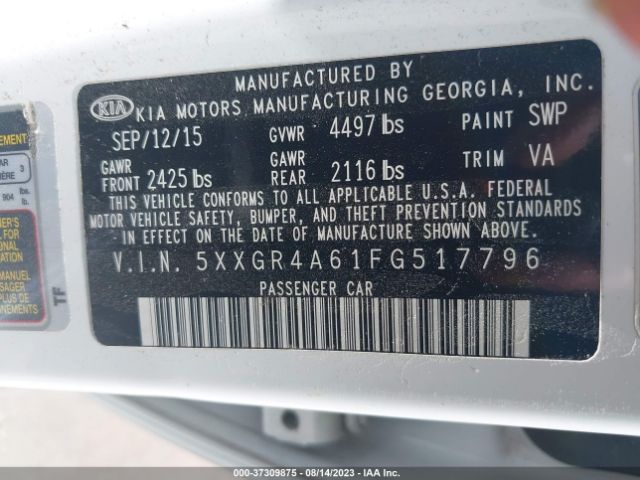 5XXGR4A61FG517796 KIA Optima Sxl Turbo
