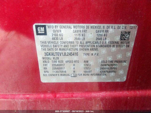 3GKALTEV1JL245416 GMC Terrain Sle