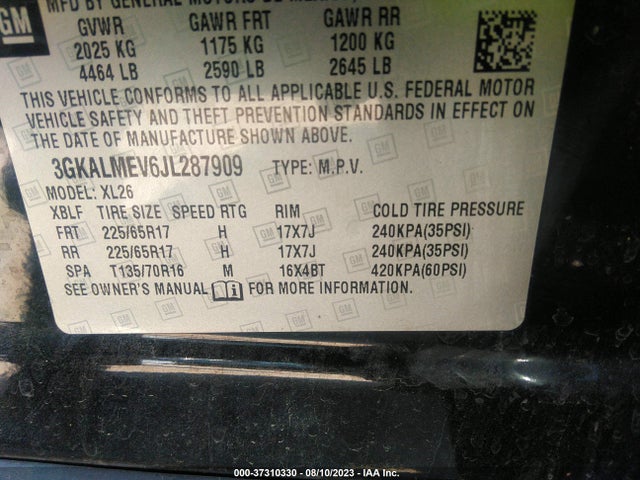 GMC Terrain Sle 2018 3GKALMEV6JL287909 Image 9