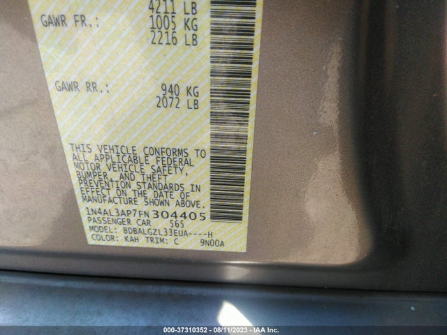 2015 NISSAN ALTIMA 2.5 S VIN: 1N4AL3AP7FN304405