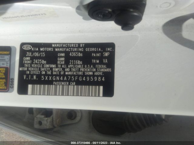 5XXGN4A75FG495984 KIA OPTIMA EX