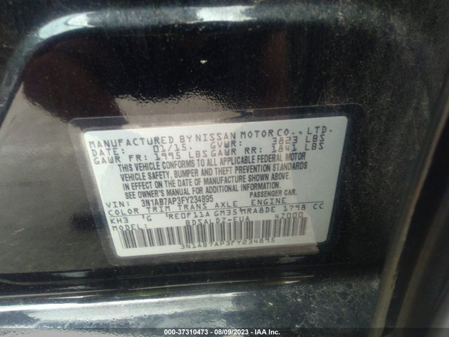 Nissan SENTRA SV 2015 3N1AB7AP3FY234895 Image 9