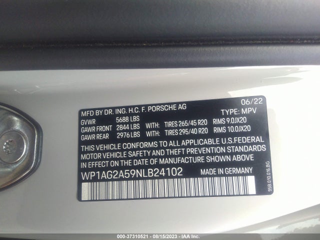 2022 PORSCHE MACAN WP1AG2A59NLB24102 Photo 8