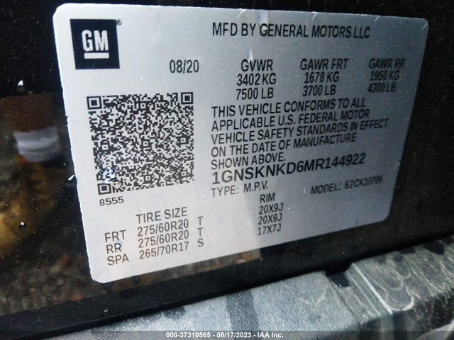 Chevrolet Tahoe Lt 2021 1GNSKNKD6MR144922 Image 9