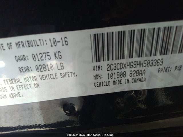 Dodge Charger Sxt 2017 2C3CDXHG9HH503369 Image 9