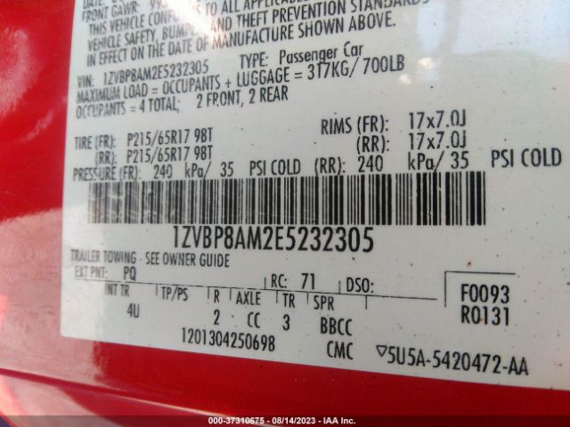 1ZVBP8AM2E5232305 Ford Mustang V6 Premium