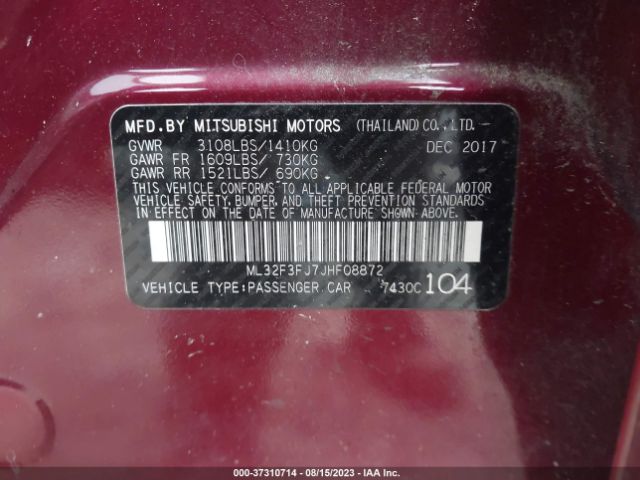 ML32F3FJ7JHF08872 Mitsubishi Mirage G4 Es