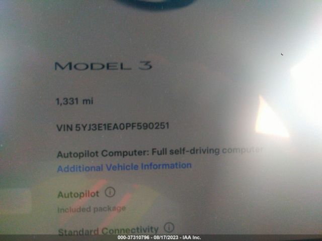 5YJ3E1EA0PF590251 Tesla MODEL 3