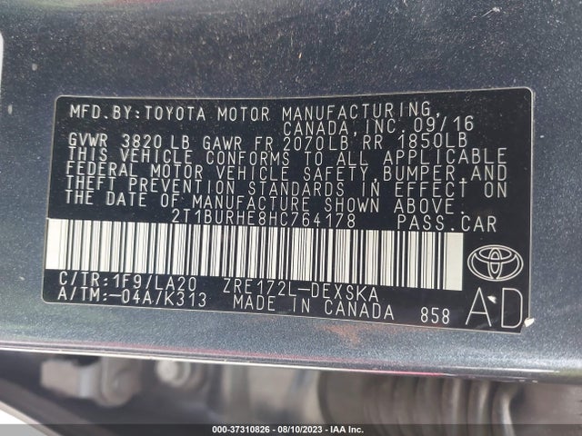 Toyota Corolla Xse 2017 2T1BURHE8HC764178 Image 15
