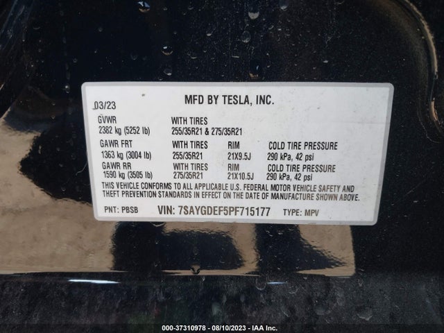 Tesla Model Y Performance 2023 7SAYGDEF5PF715177 Image 14